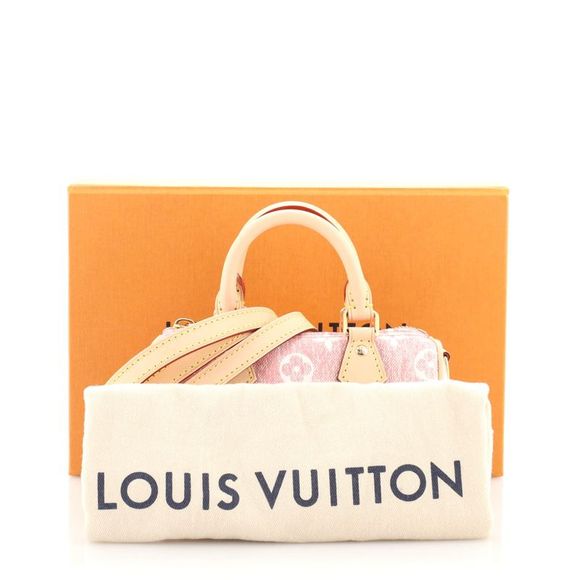 Louis Vuitton Speedy Bandouliere NM Bag Monogram Jacquard Denim Nano Pink - Picture 2 of 8